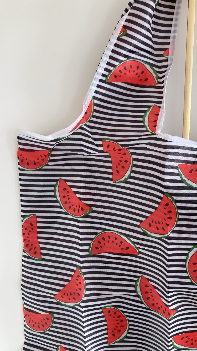Watermelon + stripe tote shopper - Large